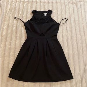 Black cut out mesh LBD little black dress